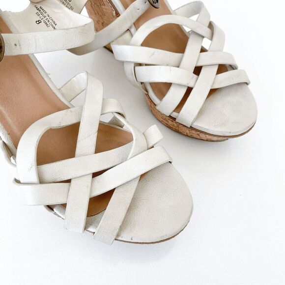 Harlow Womens Strappy Cork Wedge Heel Platform Sandals Tan Size 8 - Picture 3 of 8